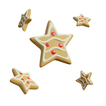 Star Shape Gingerbread 3D Illustration