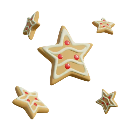 Star Shape Gingerbread  3D Illustration