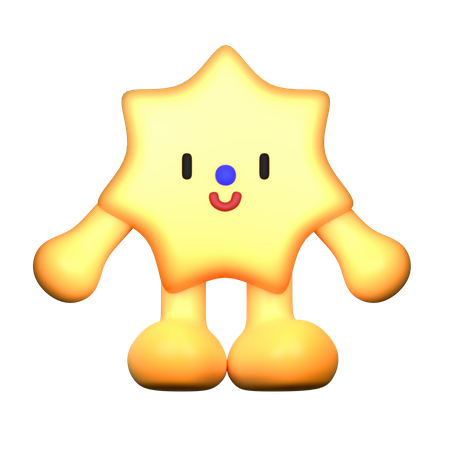 Star Shape Standing  3D Illustration