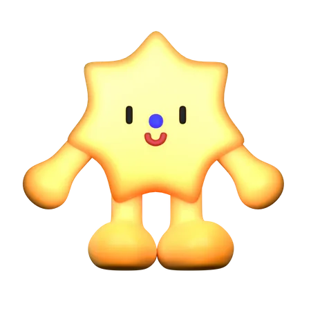 Star Shape Standing  3D Illustration