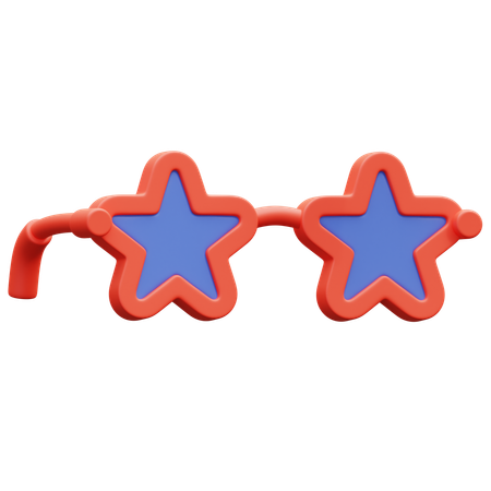 星型の愛国的なメガネ  3D Icon