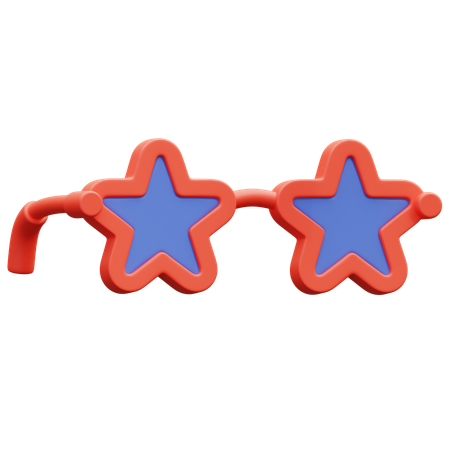 Star Shaped Patriotic Glasses  3D Icon