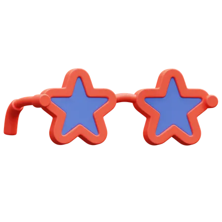 Star Shaped Patriotic Glasses  3D Icon