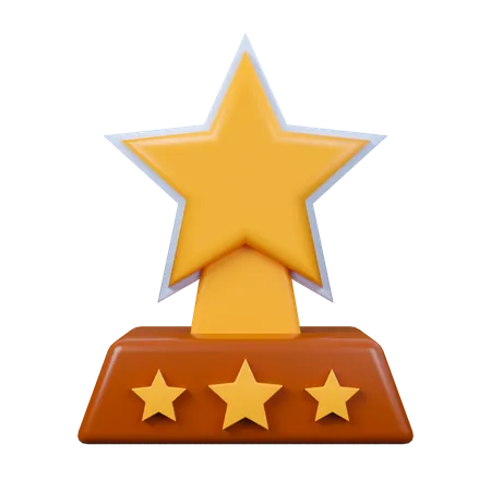 Star Shaped Trophy  3D Icon