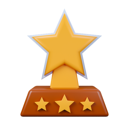Star Shaped Trophy  3D Icon