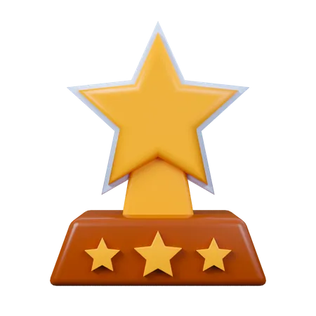 Star Shaped Trophy 3 D Icon 3D Icon
