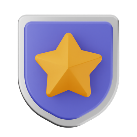 Proteção escudo estrela  3D Icon