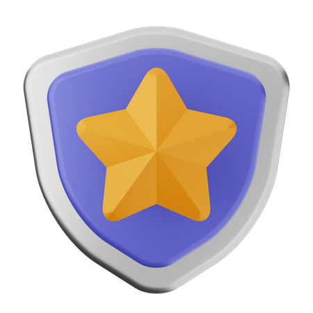 Proteção escudo estrela  3D Icon