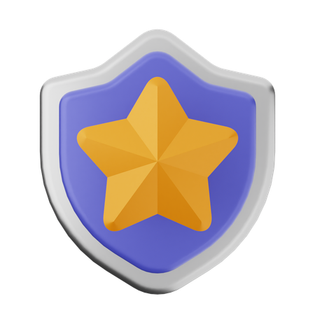 Proteção escudo estrela  3D Icon