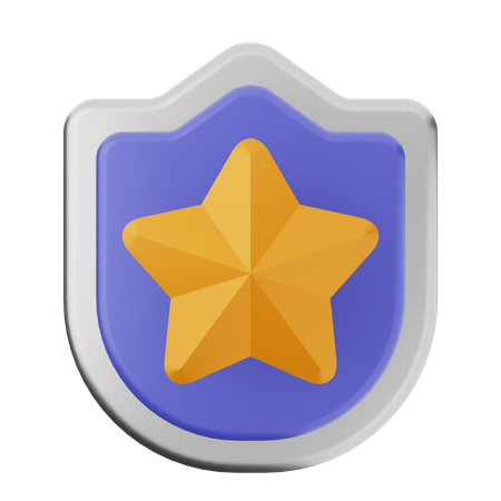 Star Shield Protection  3D Icon