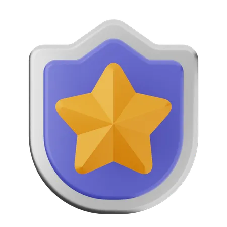 Star Shield Protection  3D Icon