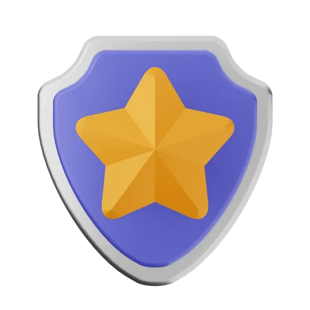 Star Shield Protection  3D Icon