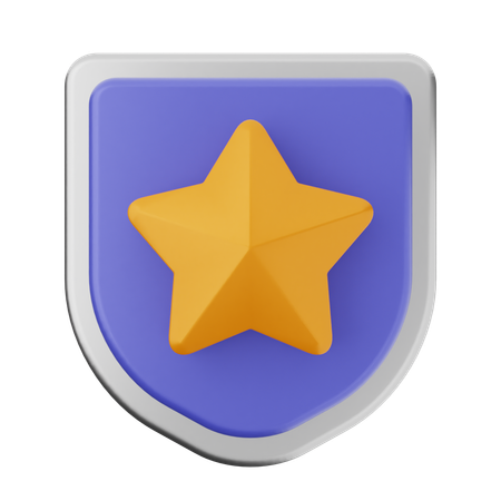 Star Shield Protection  3D Icon