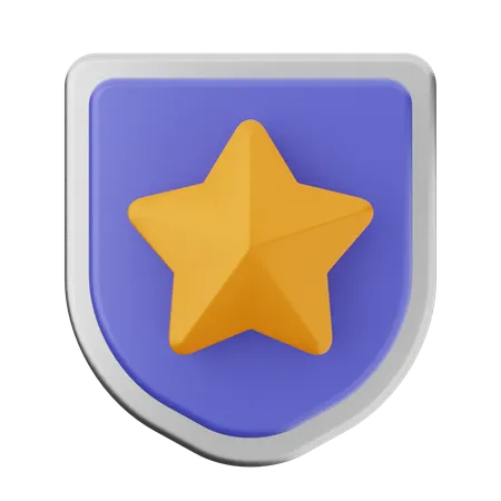 Star Shield Protection  3D Icon