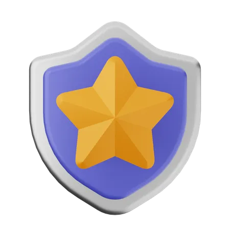 Star Shield Protection  3D Icon