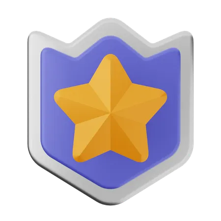 Star Shield Protection  3D Icon