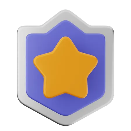 Star Shield Protection  3D Icon