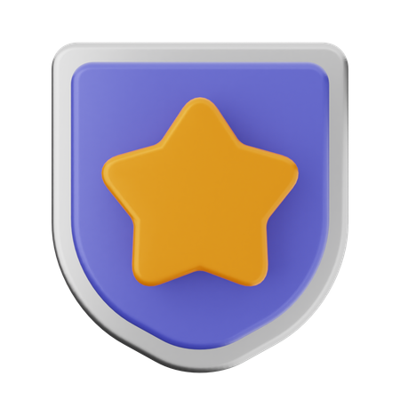 Star Shield Protection  3D Icon