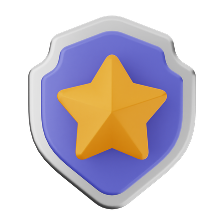 Star Shield Protection  3D Icon