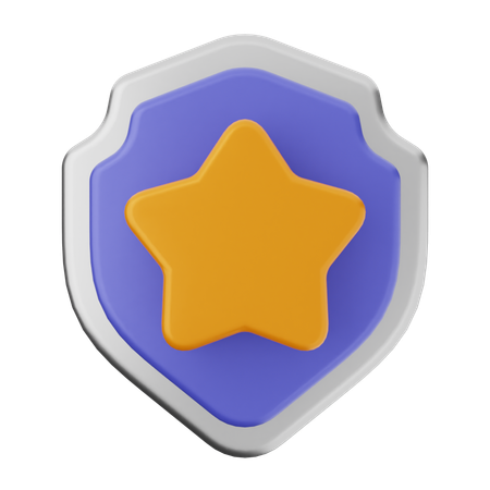 Star Shield Protection  3D Icon