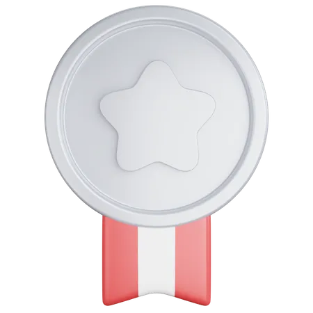 Star Silver Medal  3D Icon