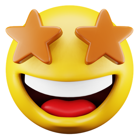 Star Struck Emoji 3D Icon