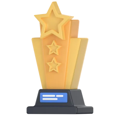Trophy With Star On It 3D Icon