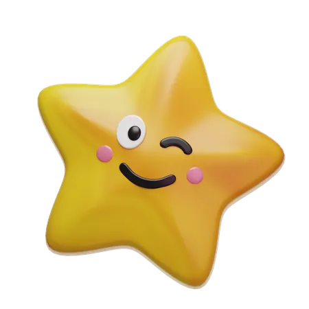 Star Winking  3D Icon