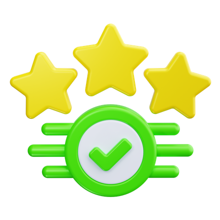 Star With Checkmark  3D Icon