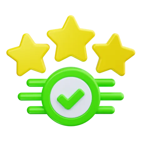 Star With Checkmark  3D Icon