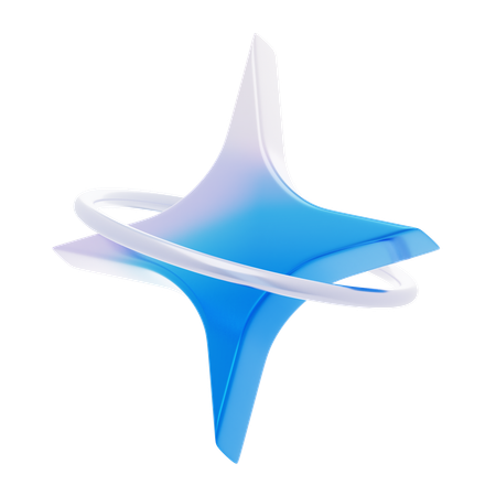 Star With Orbit Shape  3D Icon