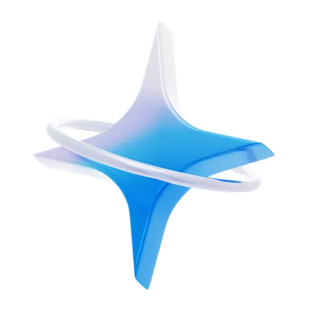 Star With Orbit Shape  3D Icon
