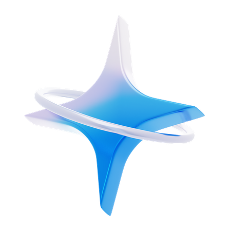 Star With Orbit Shape  3D Icon