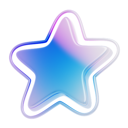 Star With Outline Shape  3D Icon
