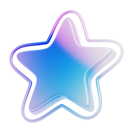 Star With Outline Shape  3D Icon