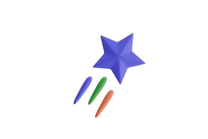 Star with Trailing Lines  3D Icon