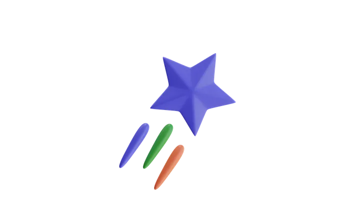 Star with Trailing Lines  3D Icon