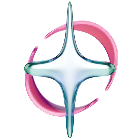 スターバーストアブストラクトY 2 K光沢  3D Icon