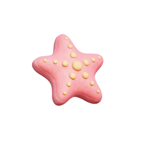 3 D Starfish Summer Beach Element 3D Icon