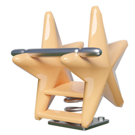 Starfish spring rider  3D Illustration