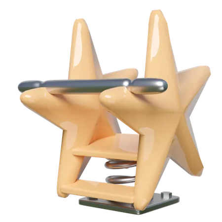 Playground Starfish Spring Rider Isolated 3 D Render Illustration 3D Illustration