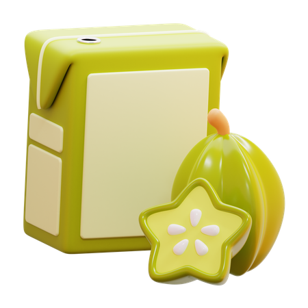 Starfruit Juice Box  3D Icon