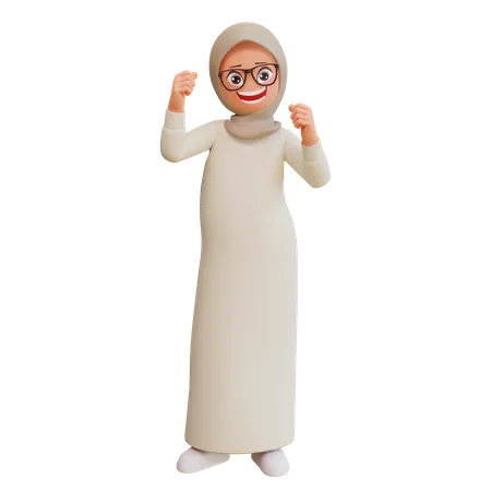 Starke muslimische Frau  3D Illustration