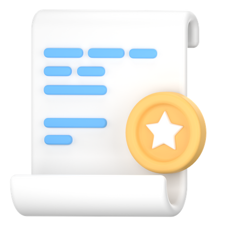 Starred Document  3D Icon