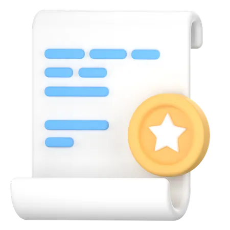 Starred Document  3D Icon