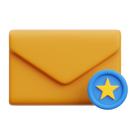 Starred Email  3D Icon