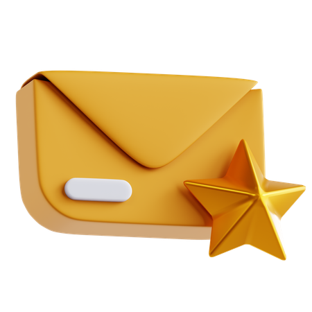 Starred message  3D Icon
