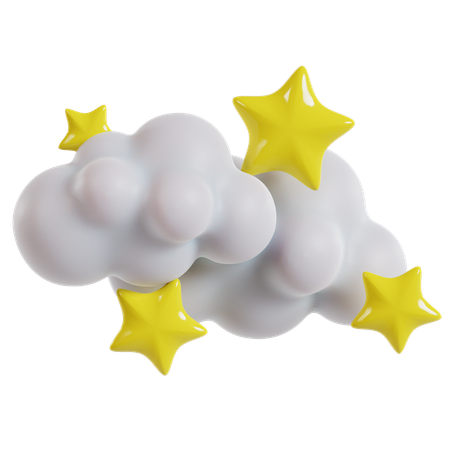 Starry Cloudy Night Sky  3D Icon