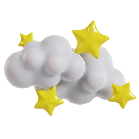 Starry Cloudy Night Sky  3D Icon