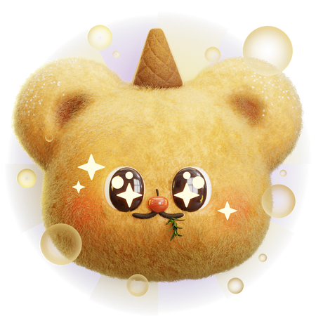 Starry Eyed Bear  3D Icon